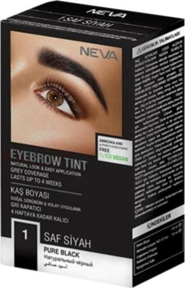 Neva Eyebrow Tint Vegan Kaş Boyası Seti 1 Saf Siyah - Image 1