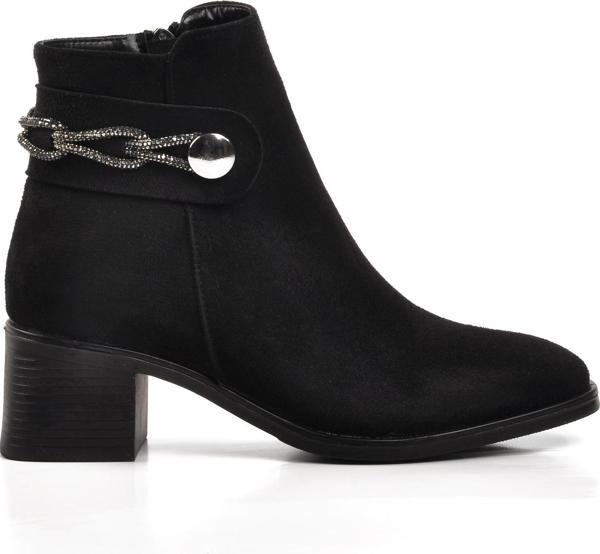 Ayakmod 417534 Siyah Süet İçi Polarlı Kadın Topuklu Bot - Image 1