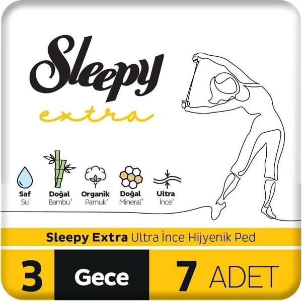 Sleepy Extra Ultra Ince Hijyenik Ped Gece 7 Adet Ped - Image 1