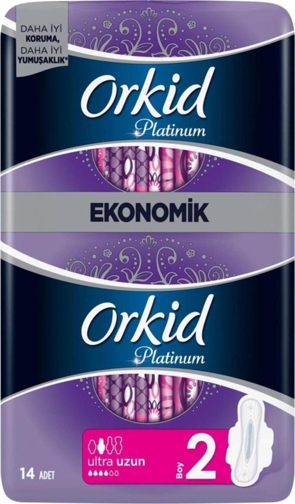 Orkid Platinum Hijyenik Ped Uzun Ekonomik Paket 14'Lü Ped - Image 1
