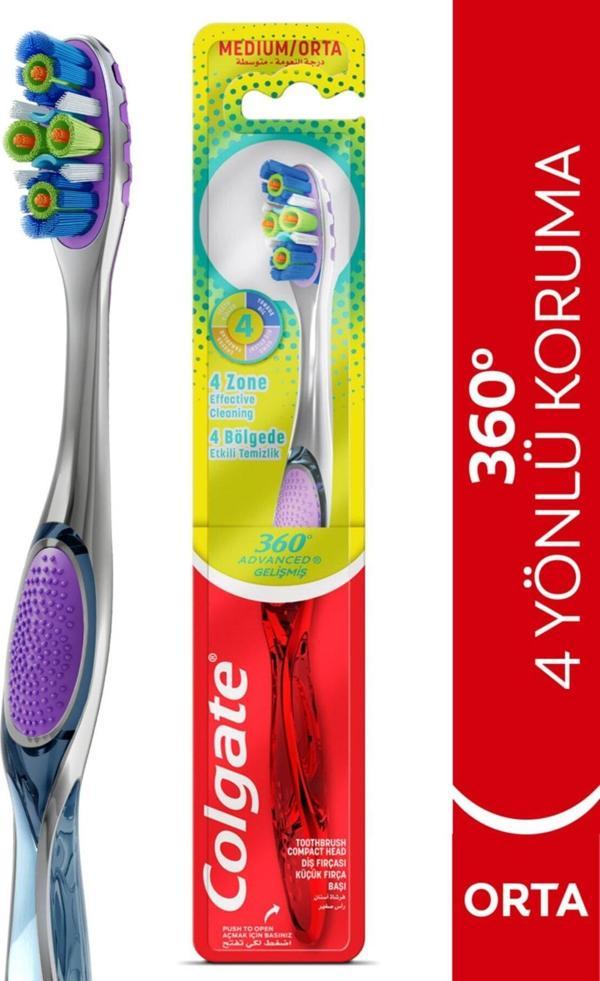 Colgate 360 Gelişmiş 4 Yönlü Koruma Orta Diş Fırçası - Image 1