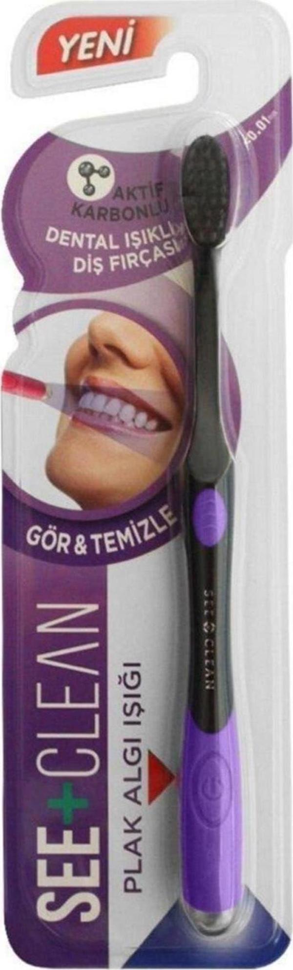 Dentiste See+Clean Plak Algı Işıklı Diş Fırçası Mor - Image 1