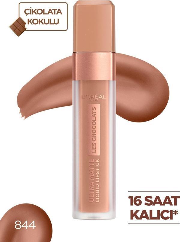 L'Oréal Paris Likit Mat Ruj - Les Chocolats Ultra Matte Liquid Lipstick 844 Sweet Tooth 3600523643875 - Image 1