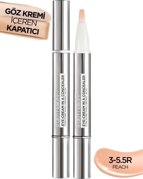 L'Oréal Paris True Match Göz Kremi İçeren Kapatıcı 2'Si 1 Arada 3-5,5R Peach - Image 1
