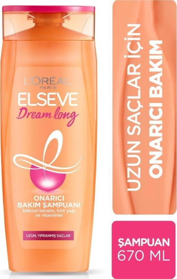 L'Oréal Paris Elseve Dream Long Onarıcı Bakım Şampuanı 670 ml - Image 1