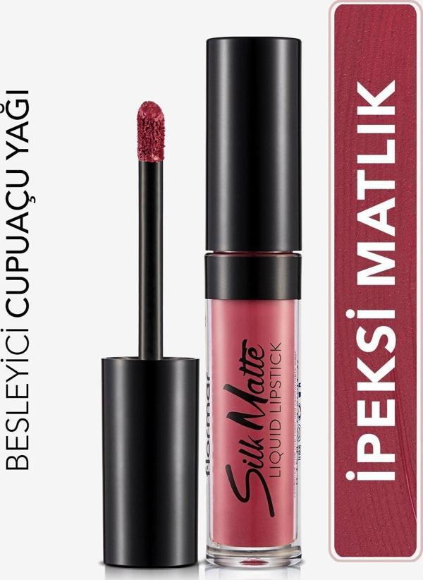 Flormar Kadife Dokulu Likit Mat Ruj - Silk Matte Liquid Lipstick - 005 Autumn Tımber - 8690604397341 - Image 1