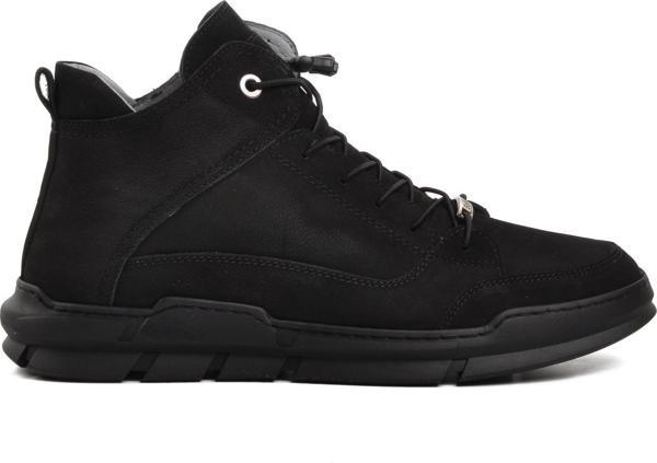 Ayakmod 725 Siyah Nubuk Hakiki Deri İçi Kürklü Erkek Bot - Image 1