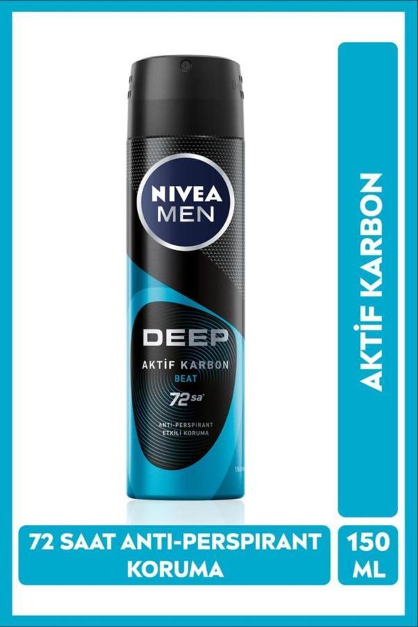 Men Erkek Sprey Deodorant Deep Beat 150ml, 72 Saat Anti-perspirant Koruma - Image 1
