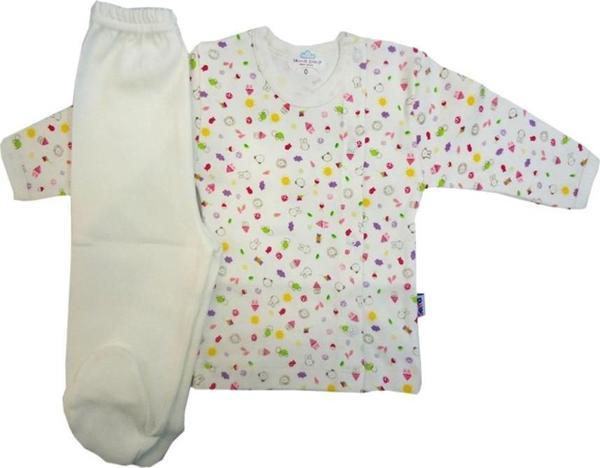 Sema Baby Bebek Pijama Takımı 0-3 Ay - Krem - Image 1
