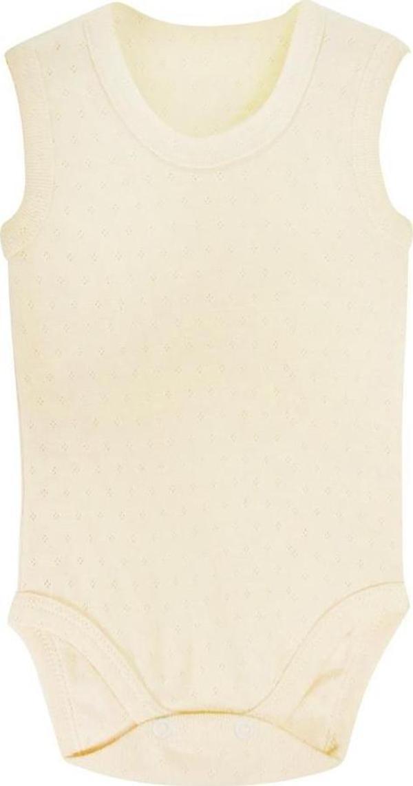 Sema Baby Jakarlı Askılı Badi (Body) - Krem 0-6 Ay - Image 1