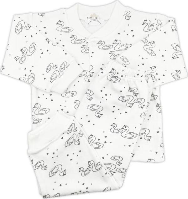 Sema Baby Sevimli Kuğu Bebek Pijama Takımı 0-3 Ay - Image 1