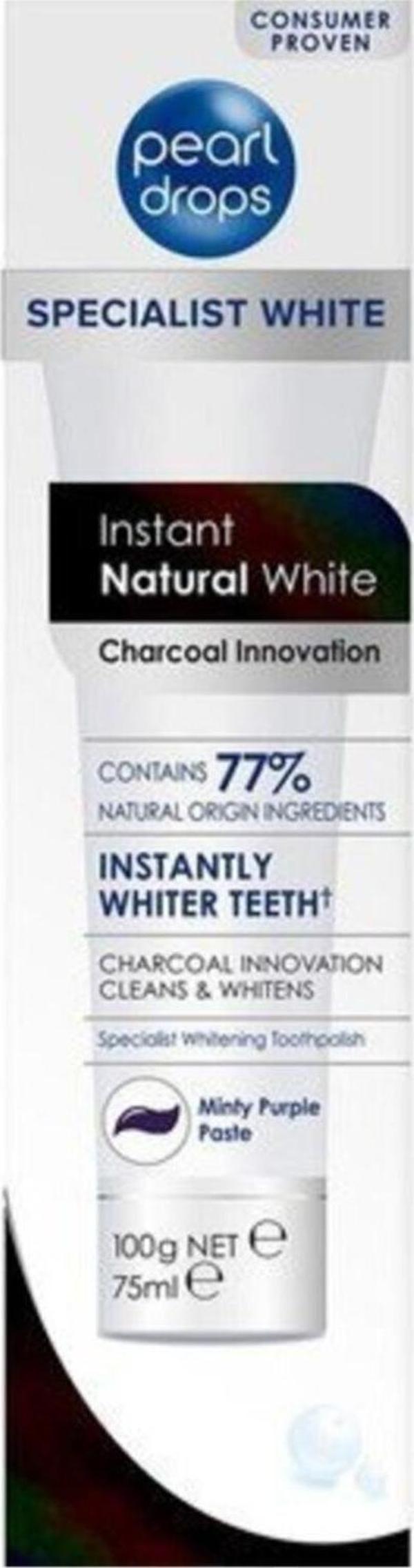 Pearl Drops Instant Natural Whıte - Charcoal Innovatıon Technology 75 Ml. (Diş Macunu) - Image 1