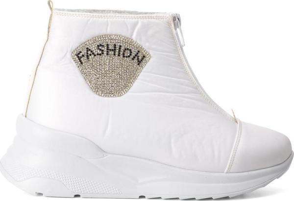 Ayakmod 844 Beyaz İçi Kürklü Su İtici Kadın Kar Botu - Image 1