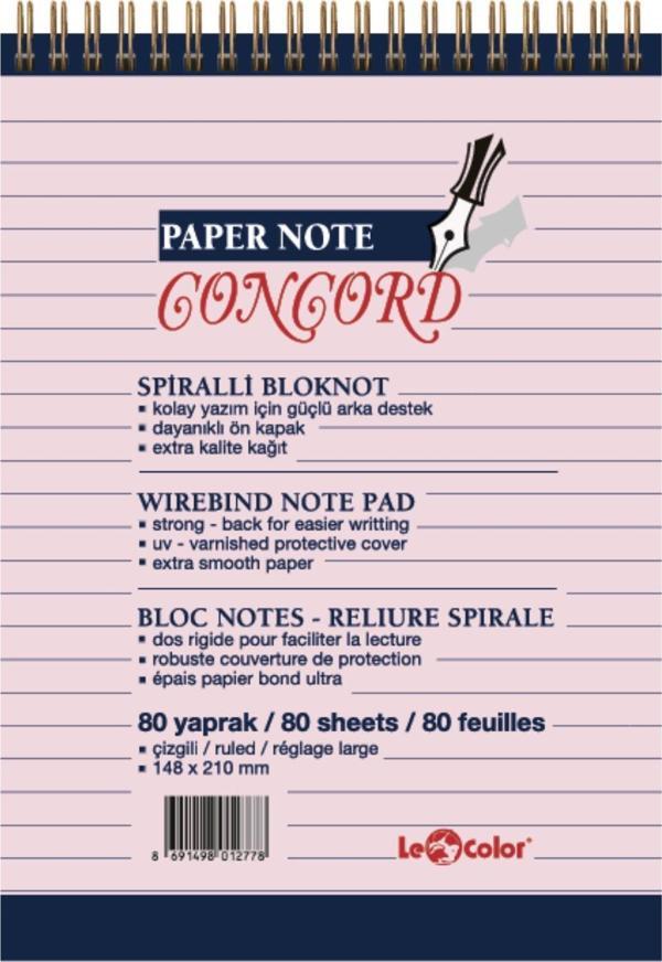 Concord Ofis Bloknot A5 Çizgili Pembe - Image 1