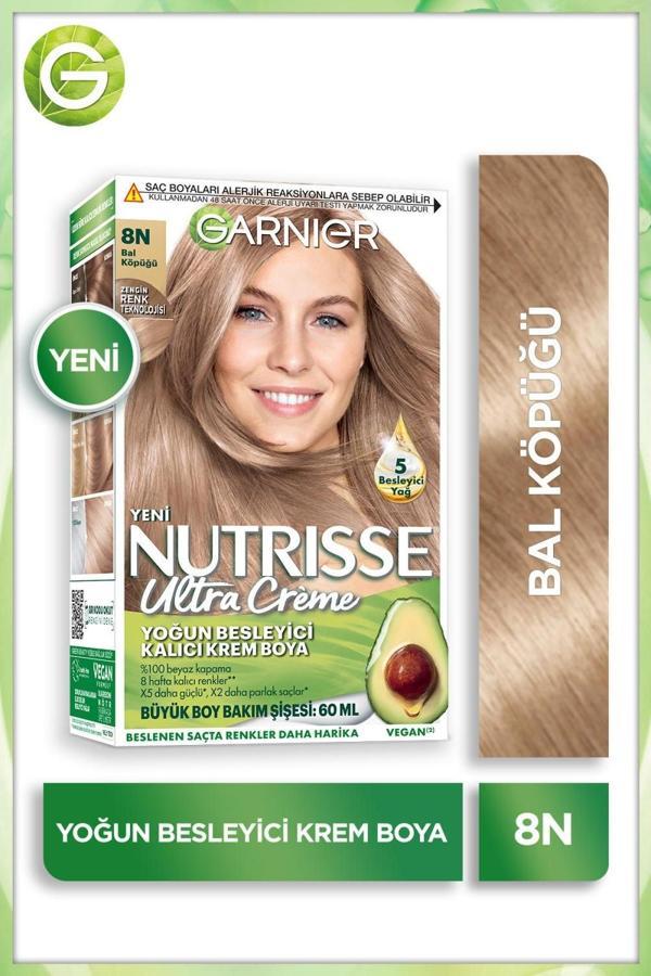 Garnier Nutrisse Yoğun Besleyici Kalıcı Krem Saç Boyası 8N Bal Köpüğü - Image 1