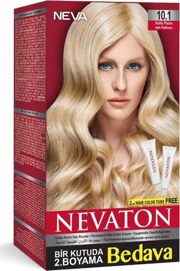 Nevaton Set Saç Boyası Bir Kutuda 2 Boyama 10.1 Küllü Platin 8698636614788 - Image 1