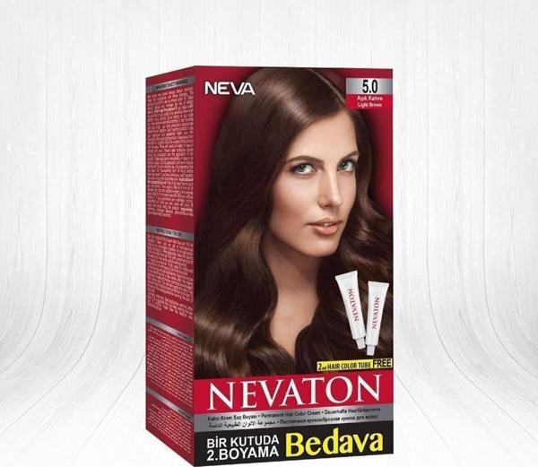 Nevaton Saç Boyası Seti 5.0 Açık Kahve - Image 1