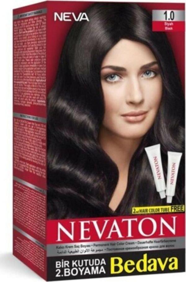 Nevaton Kalıcı Krem Saç Boyası 1.0 Siyah - Image 1