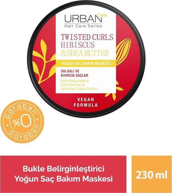 Urban Care Hibiscus & Shea Butter Kıvırcık Ve Dalgalı Saçlara Özel Yoğun Saç Bakım Maskesi 230 Ml-Vegan - Image 1