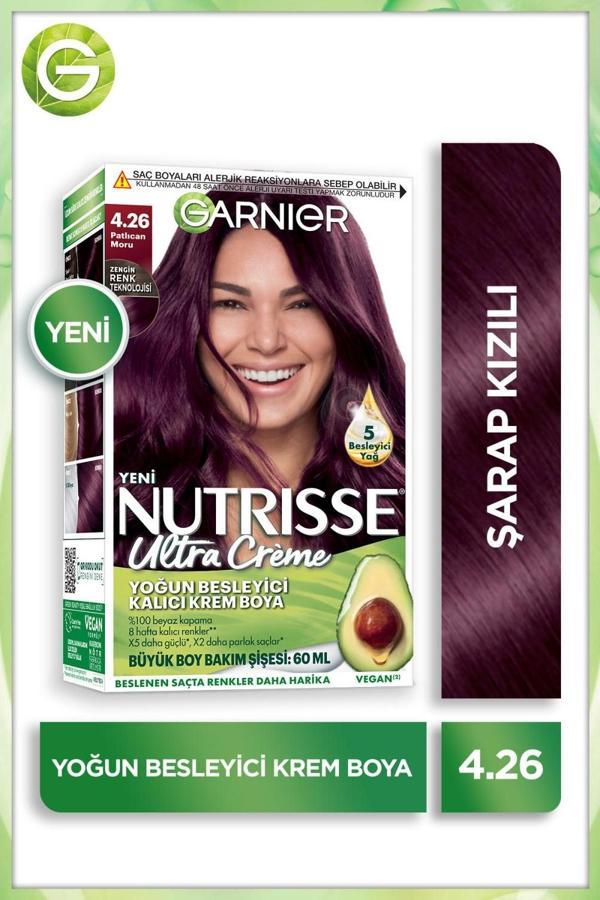 Garnier Nutrisse Yoğun Besleyici Kalıcı Krem Saç Boyası 4.26 Patlıcan Moru - Image 1
