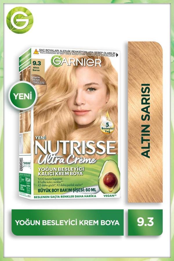 Garnier Nutrisse Yoğun Besleyici Kalıcı Krem Saç Boyası 9.3 Altın Sarısı - Image 1