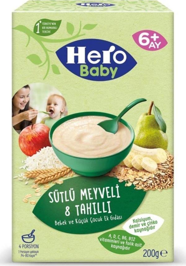 Hero Baby Sütlü Meyveli 8 Tahıllı Mama 200 Gr - Image 1