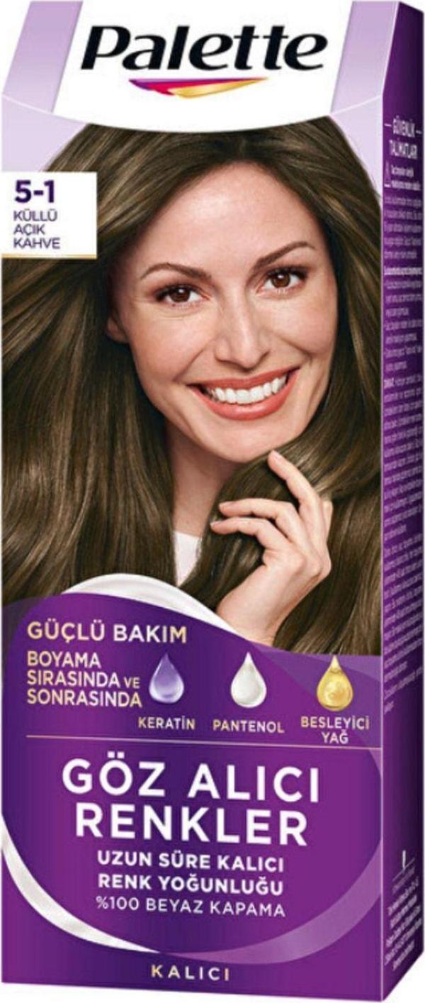 Palette Göz Alıcı Renkler 5-1 Küllü Açık Kahve Saç Boyası - Image 1