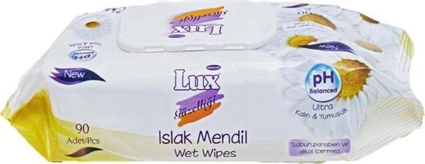 Lux Islak Havlu Mendil 90 Yaprak Papatya Tekli Pk Plastik Kapaklı - Image 1