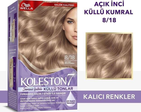 Wella Koleston Supreme Kit 8/18 Açık Inci Küllü Kumral *18 - Image 1