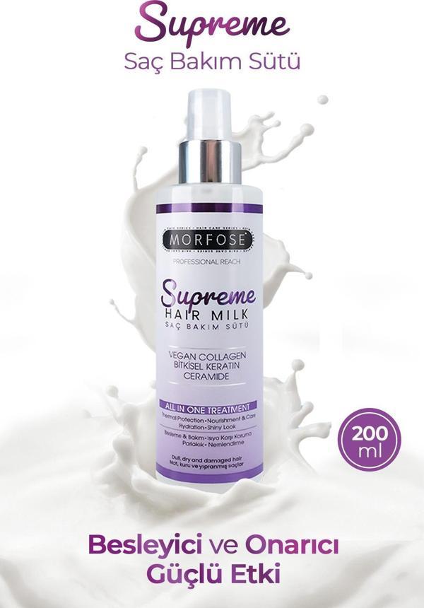 Morfose Supreme Saç Bakım Sütü 200 Ml-Saç Dökülmesini Önleyen, Yumuşak Saçlar - Image 1