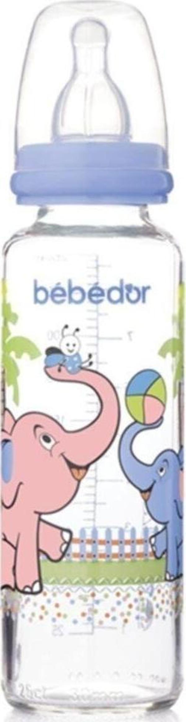 Bebedor B-31302 Desenli Cam Biberon 250 Ml Açık Mavi - Image 1