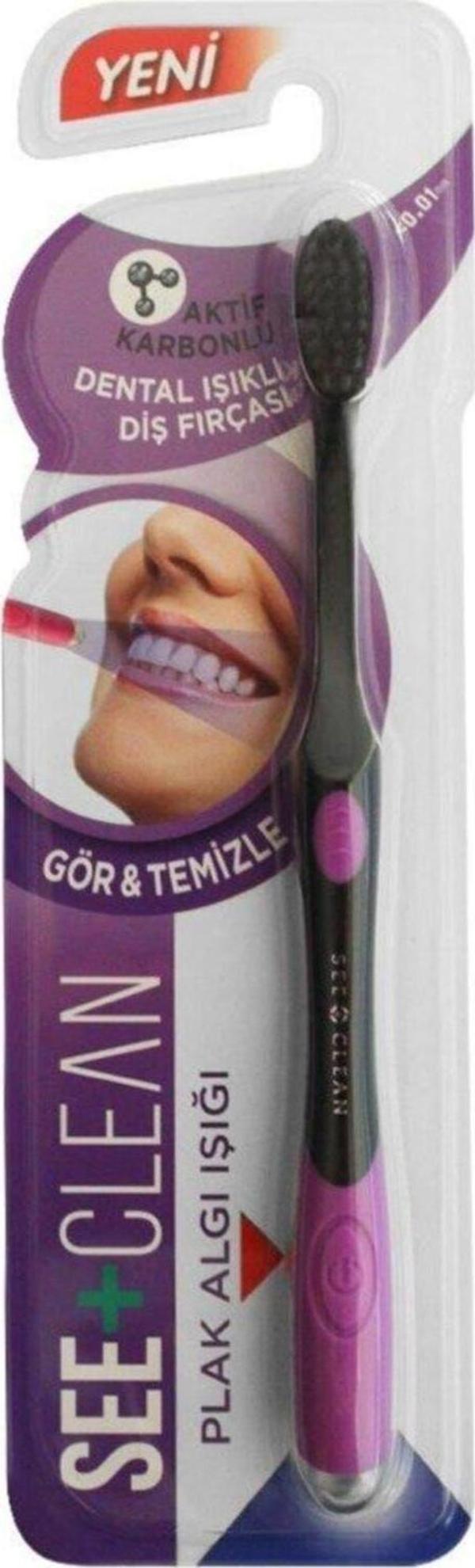 Dentiste See+Clean Plak Algı Işıklı Diş Fırçası Pembe - Image 1