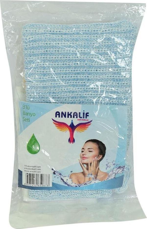 Ankalif Banyo Lifi + Kesesi + İpli Ponza Topuk Taşı 3lü Duş Seti - Image 1