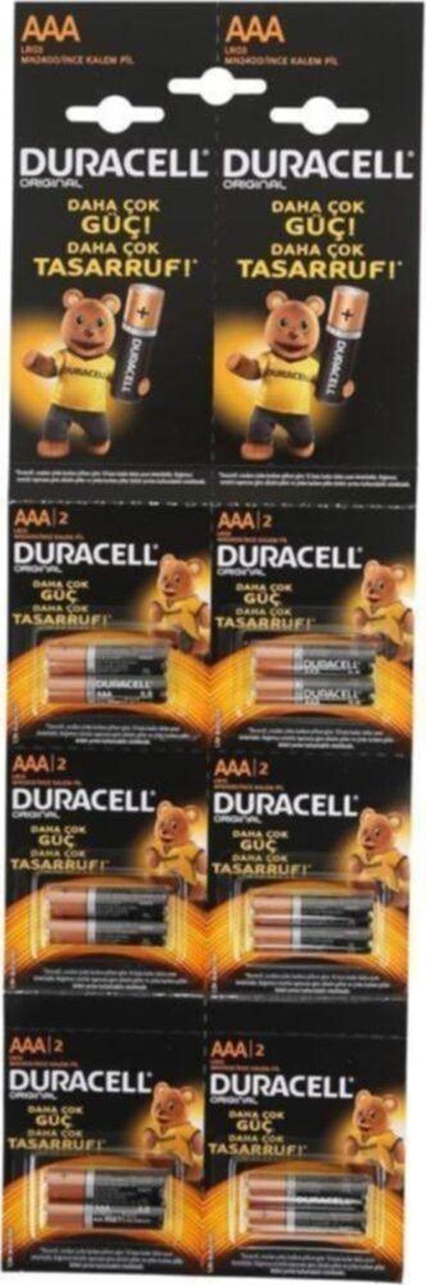 Duracell Alkalin Aaa İnce Kalem Pil 12'Li Paket - Image 1