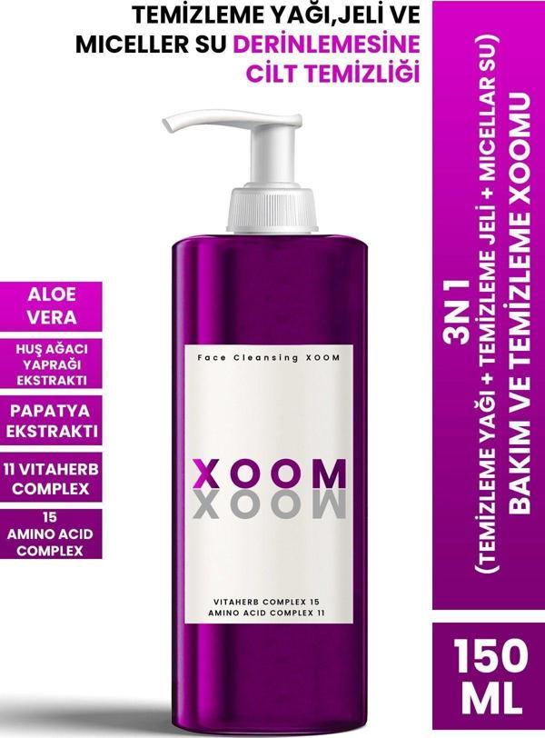 Procsin Xoom 3 İn 1 (Temizleme Yağı + Temizleme Jeli + Micellar Su) Bakım Ve Temizleme Xoomu 150 Ml - Image 1