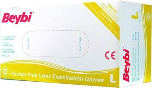 Beybi Pudrasız Latex Muayene Eldiveni Large 100'Lü Paket - Image 1