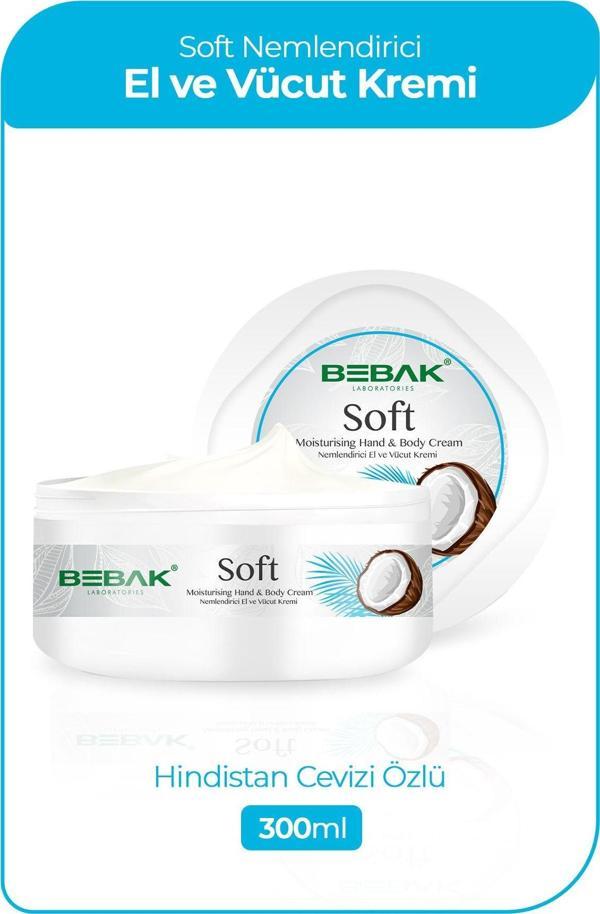 Bebak Soft Nemlendirici El Ve Vücut Kremi Kavanoz – Hindistan Cevizi 300 Ml - Image 1