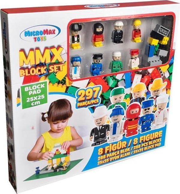 MicroMax MMX 288 BLOCKS+8 FİGÜR+1 PLAKA KUTULU EN 71-1 8683312020366 - Image 1