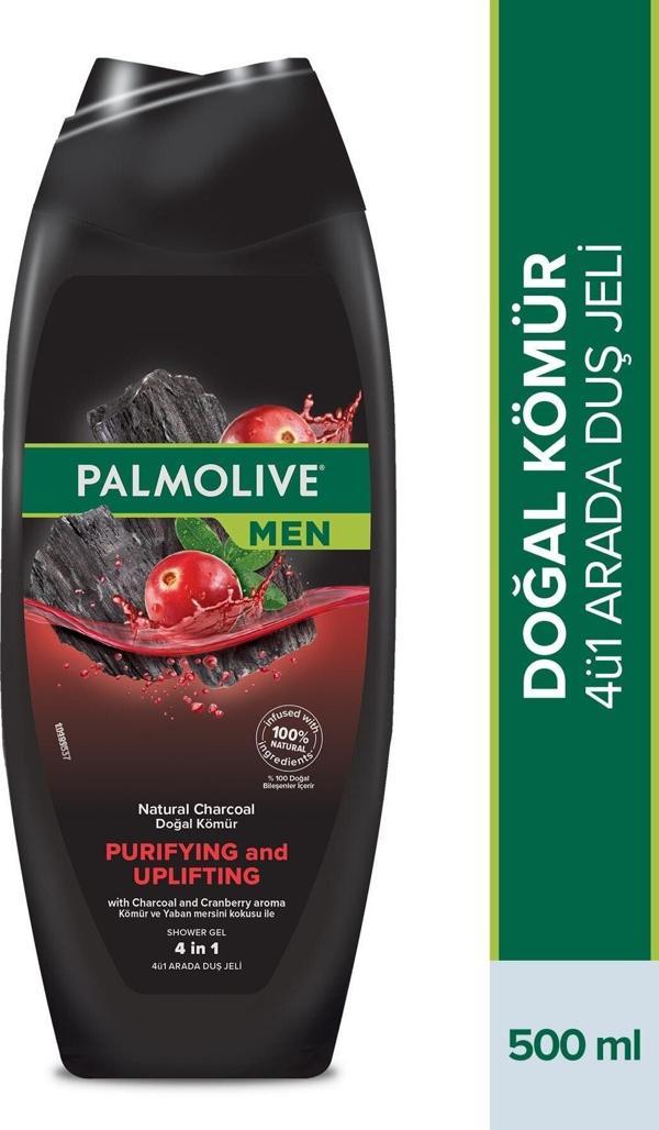 Palmolive Men Purifying & Uplifting Doğal Kömür 4Ü1 Arada Erkek Duş Jeli Ve Şampuan 500 Ml - Image 1