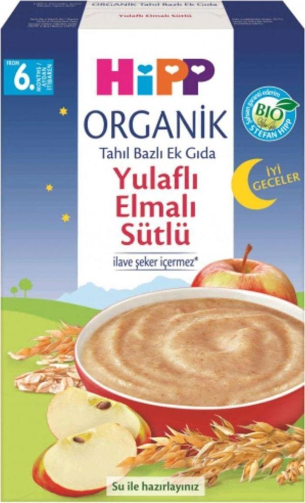 Hipp Organik Yulaflı Elmalı Gece Ek Gıda Kaşık Maması 250 Gr - Image 1