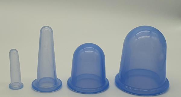 Silikon Selülit ve Yüz  Masaj Kupa Seti 4'lü Mavi Renk - Image 1