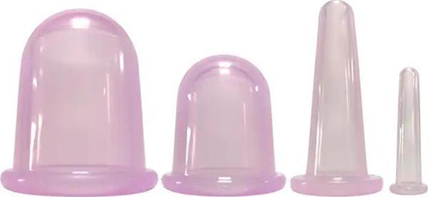 Silikon Selülit ve Yüz  Masaj Kupa Seti 4'lü Mor Renk - Image 1