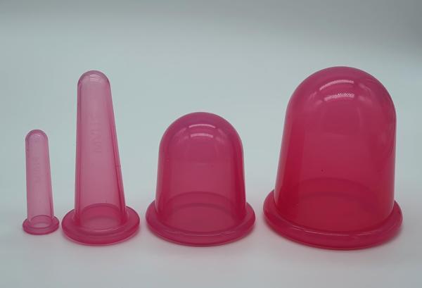 Silikon Selülit ve Yüz  Masaj Kupa Seti 4'lü Pembe Renk - Image 1