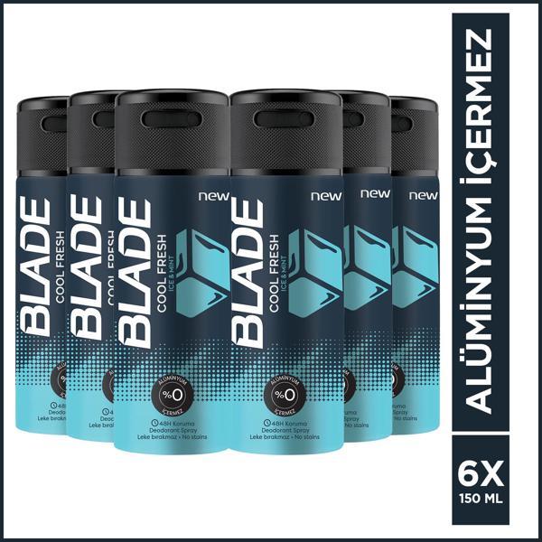 Blade Cool Fresh Deodorant 6x150ml - Image 1