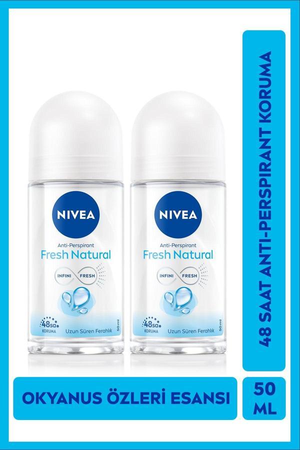 Kadın Roll-on Deodorant Fresh Natural 50ml, 48 Saat Anti-perspirant Koruma, X2 Adet - Image 1