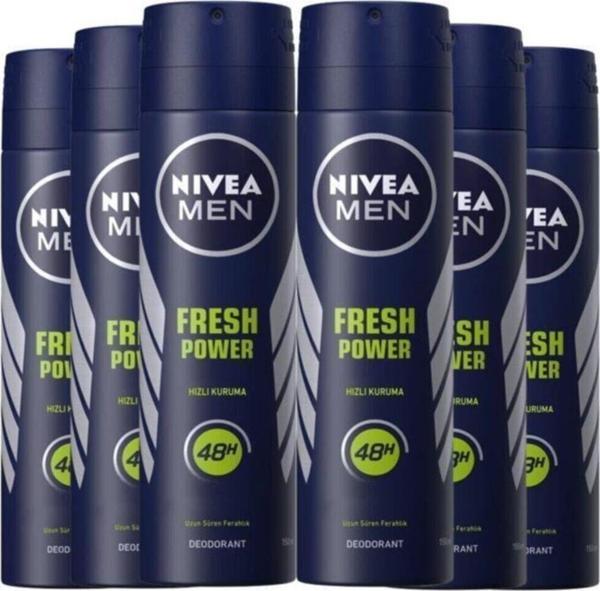 Nivea Fresh Power Erkek Sprey Deodorant 150 ml 6 Adet - Image 1