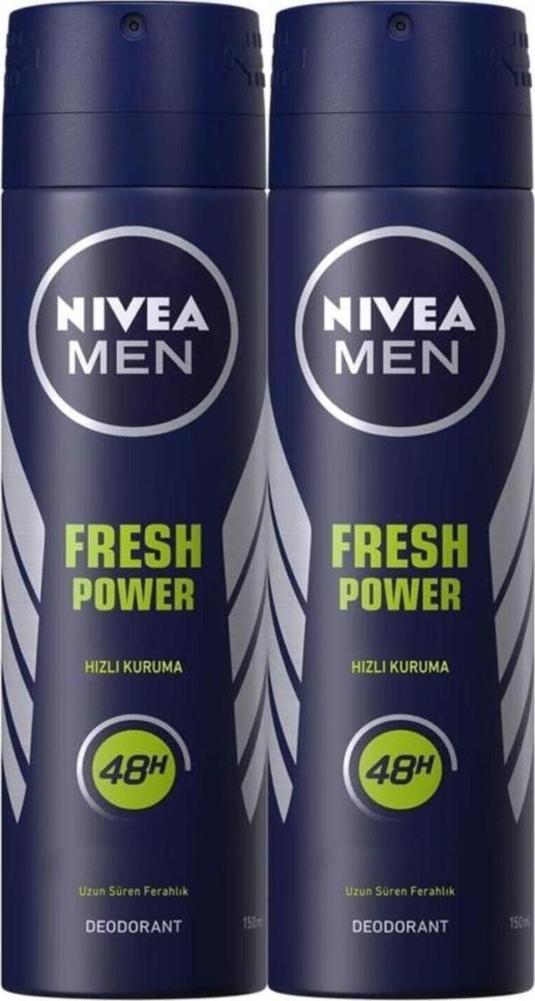 MEN Erkek Sprey Deodorant Fresh Power 150ml, Ter Korumasına Karşı 48 Saat Koruma, X2 Adet - Image 1