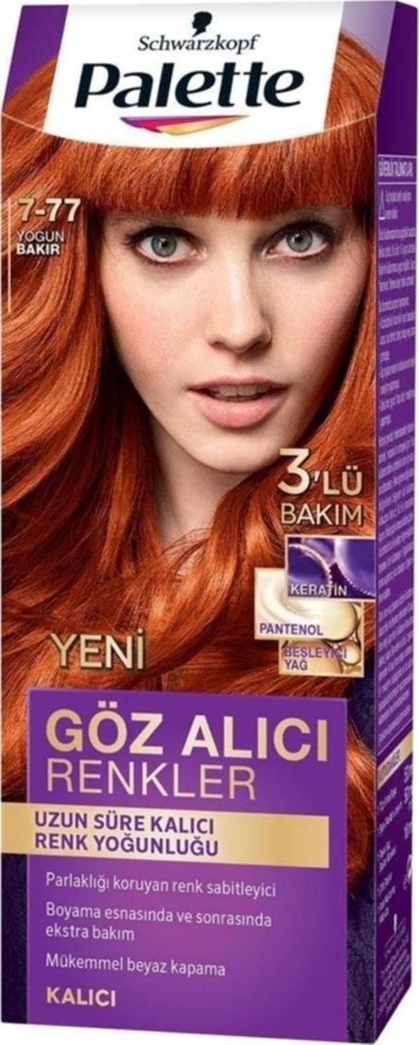 Palette Göz Alıcı Renkler Saç Boyası 7-77 Yoğun Bakır - Image 1