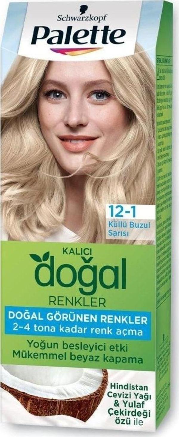 Palette Saç Boyası 12-1 Küllü Buzul Sarısı Kalıcı Doğal Renkler - Image 1