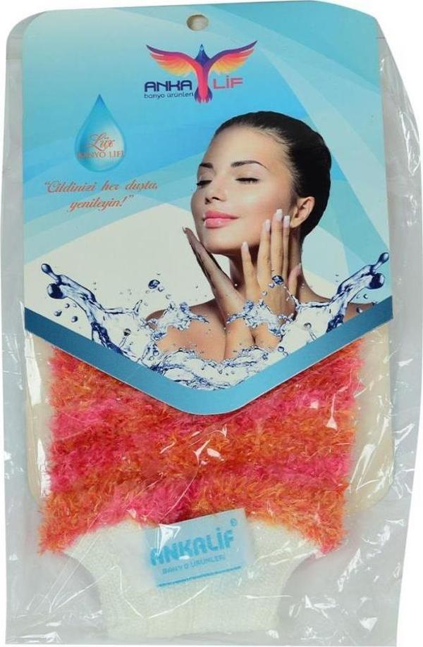 Ankalif Lastikli El Geçmeli Yumuşak Eldiven Banyo Lifi 20CMx10CM - Image 1